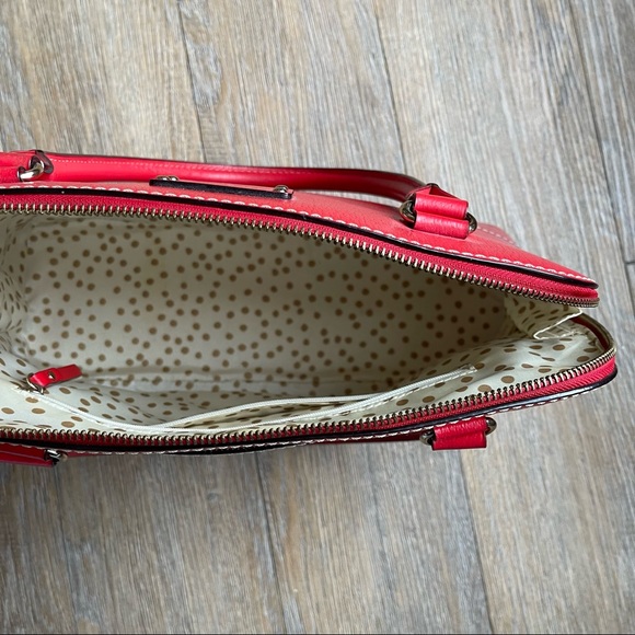 Kate Spade - Women’s - Deep Red Structured Bowler Handbag - Picture 8 of 13